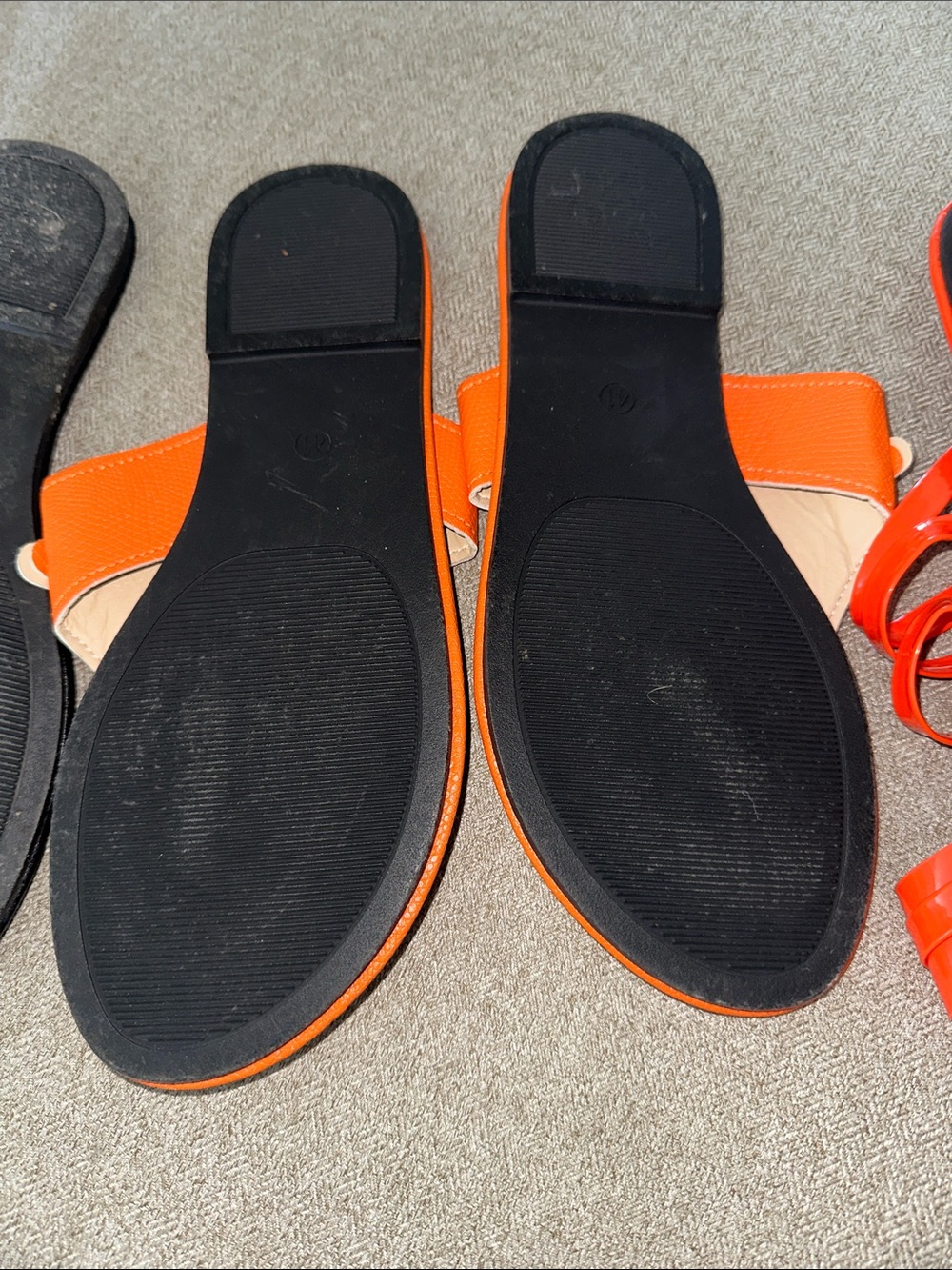Women’s Orange and Red Flat Sandals - Stylish Summer Slides - Picture 6 of 7